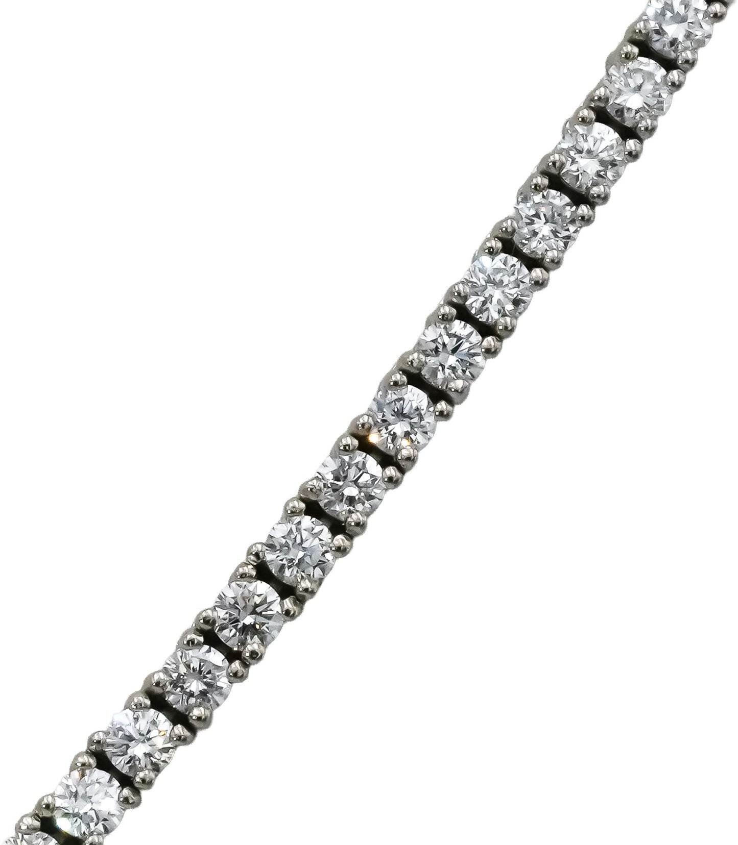 14k White Gold VS Round Natural Diamond Tennis Necklace 5.08CT