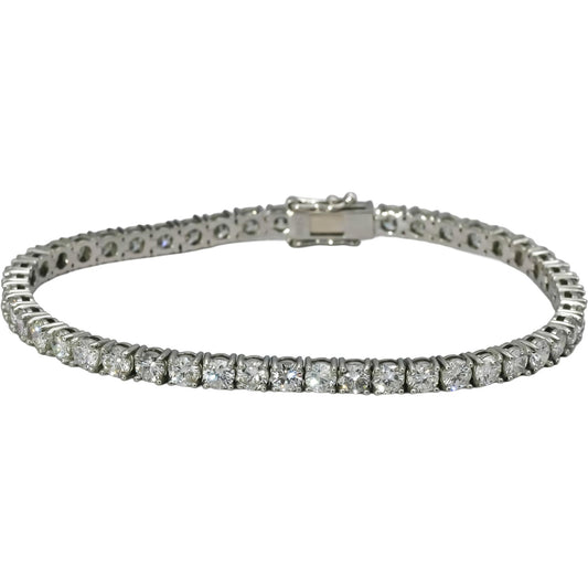 Platinum Round Cut Natural Diamond Tennis Bracelet 7.62CT