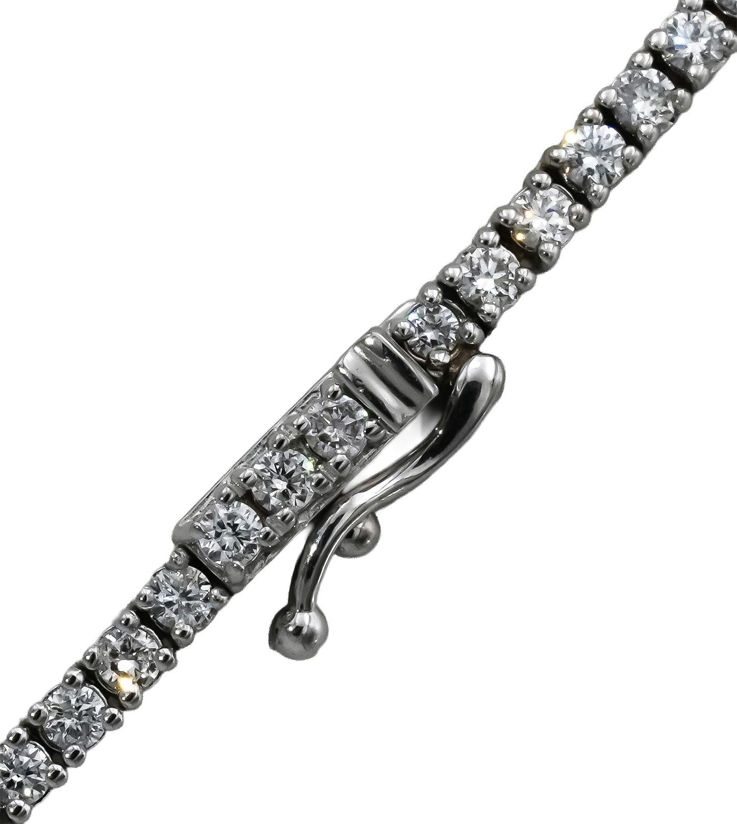 14k White Gold VS Round Natural Diamond Tennis Necklace 5.16CT