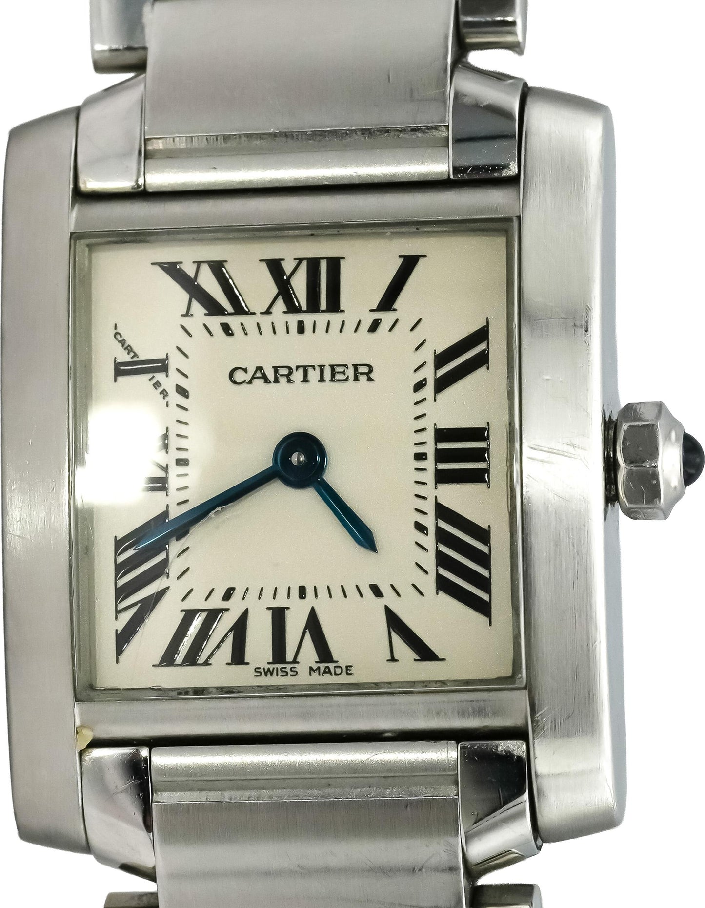 CARTIER Stainless Steel Tank Francaise Quartz Watch Ref 2384