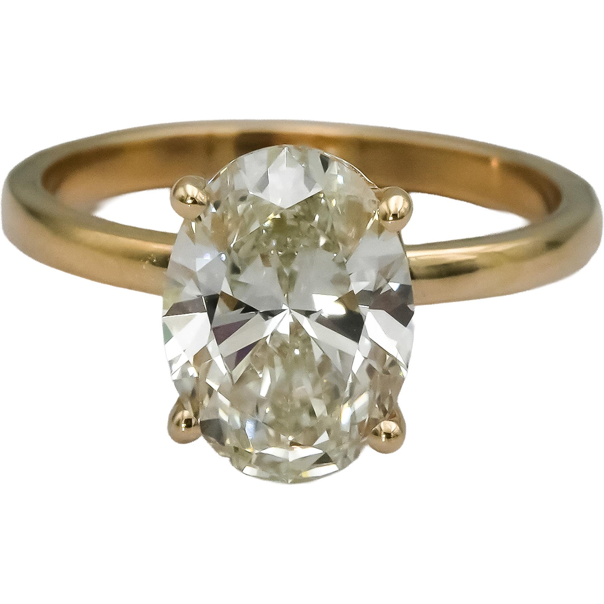 IGI 14k Yellow Gold VS1/G Oval Lab-Grown Diamond Solitaire Ring 2.56CT Size 5.75