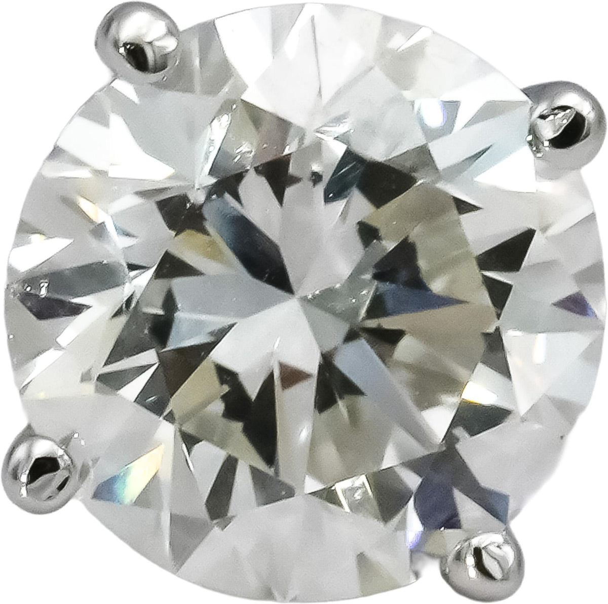 14k White Gold VS Round Lab-Grown Diamond Martini Stud Earrings 4.09CT