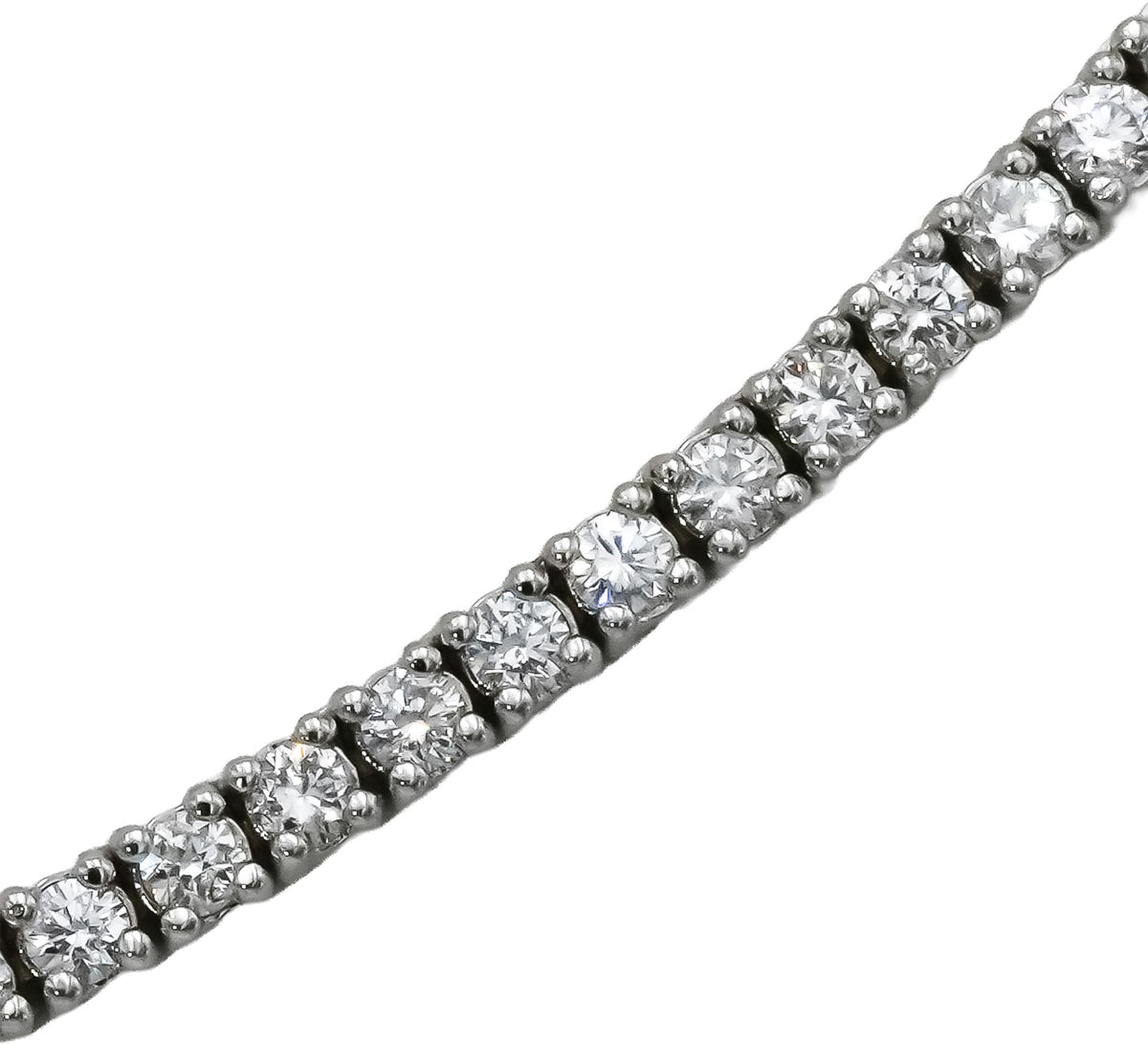 14k White Gold VS Round Natural Diamond Tennis Necklace 5.18CT