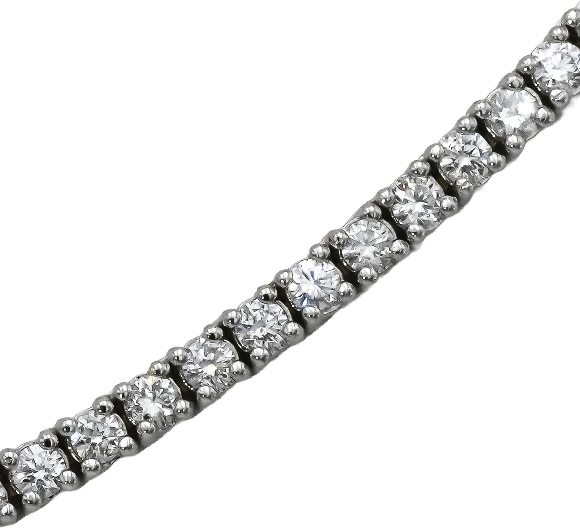 14k White Gold VS Round Natural Diamond Tennis Necklace 5.18CT