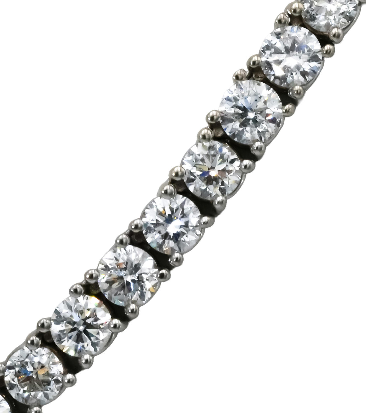 14k White Gold Round Natural Diamond Tennis Necklace 45.0CT