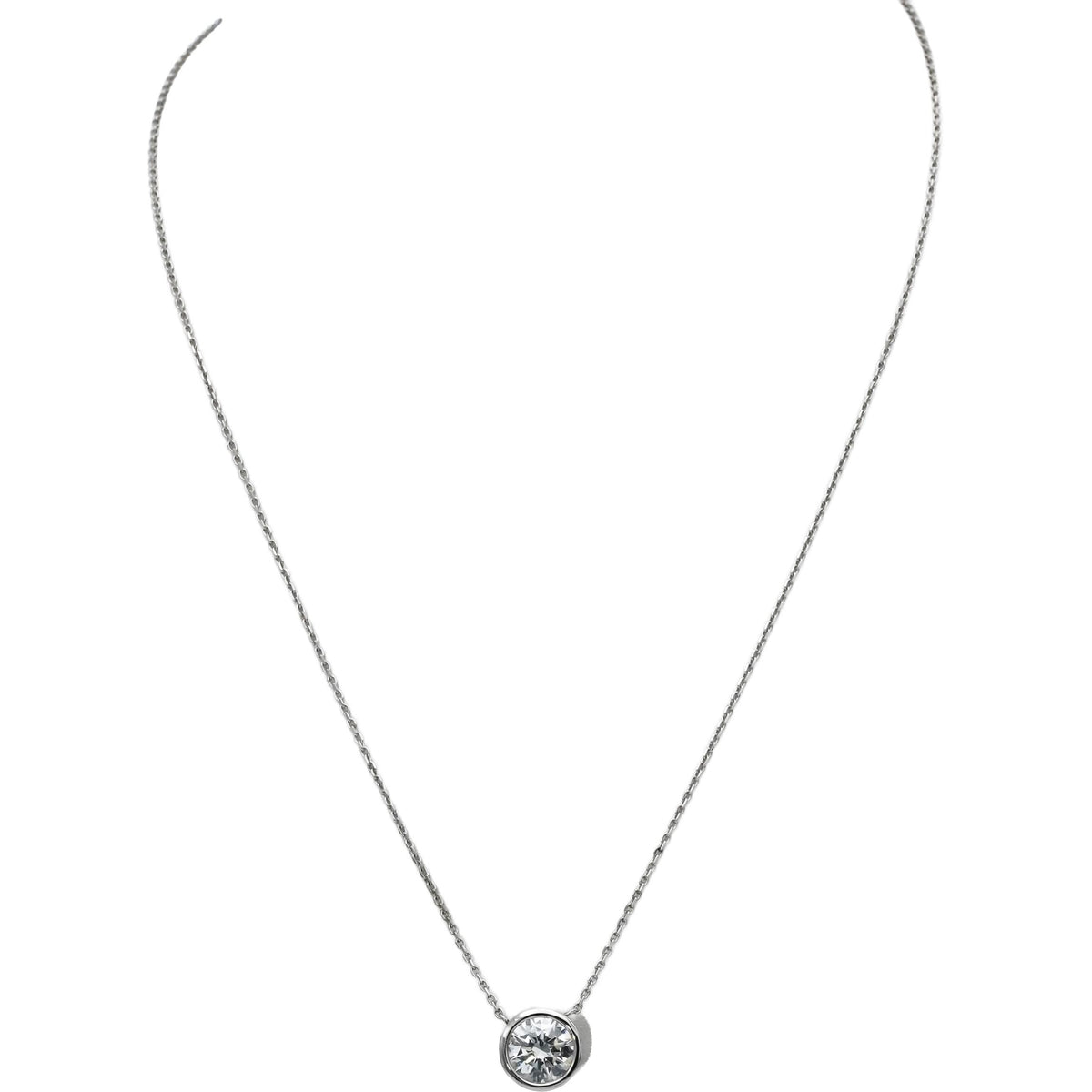 14k White Gold VS Round Lab-Grown Diamond Solitaire Pendant Necklace 1.57CT