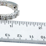 14k White Gold Round Diamond Inside Out Oval Hoop Earrings 7.42CT
