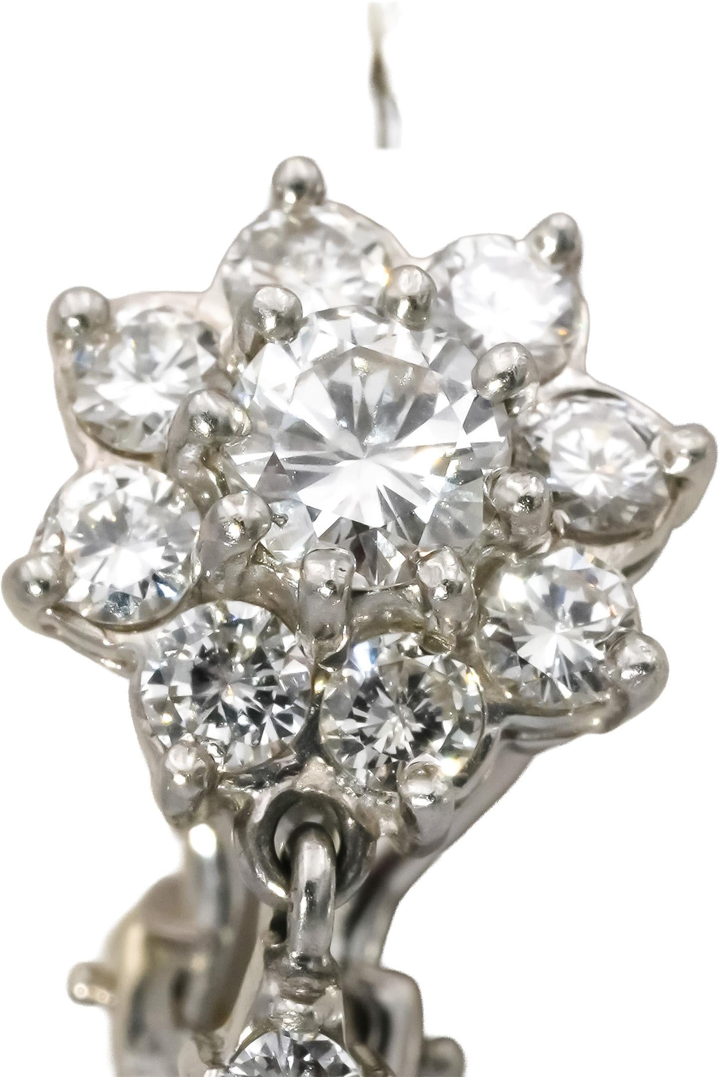 Platinum VS Pear Marquise Round Diamond Drop Dangle Earrings 6.0CT