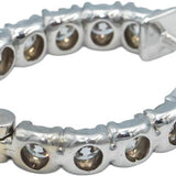 14k White Gold Round Diamond Inside Out Oval Hoop Earrings 7.42CT