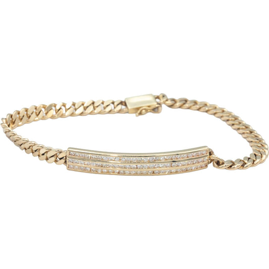 14k Yellow Gold Jewelry VS Diamond Channel Set ID Style Bracelet 1.50CT