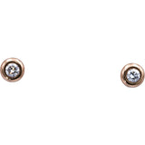 TIFFANY & CO. 18k Yellow Gold Round Bezel Set Diamond Stud Earrings .30CT