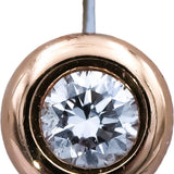 TIFFANY & CO. 18k Yellow Gold Round Bezel Set Diamond Stud Earrings .30CT