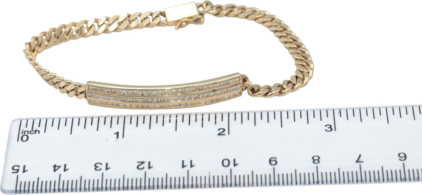 14k Yellow Gold Jewelry VS Diamond Channel Set ID Style Bracelet 1.50CT