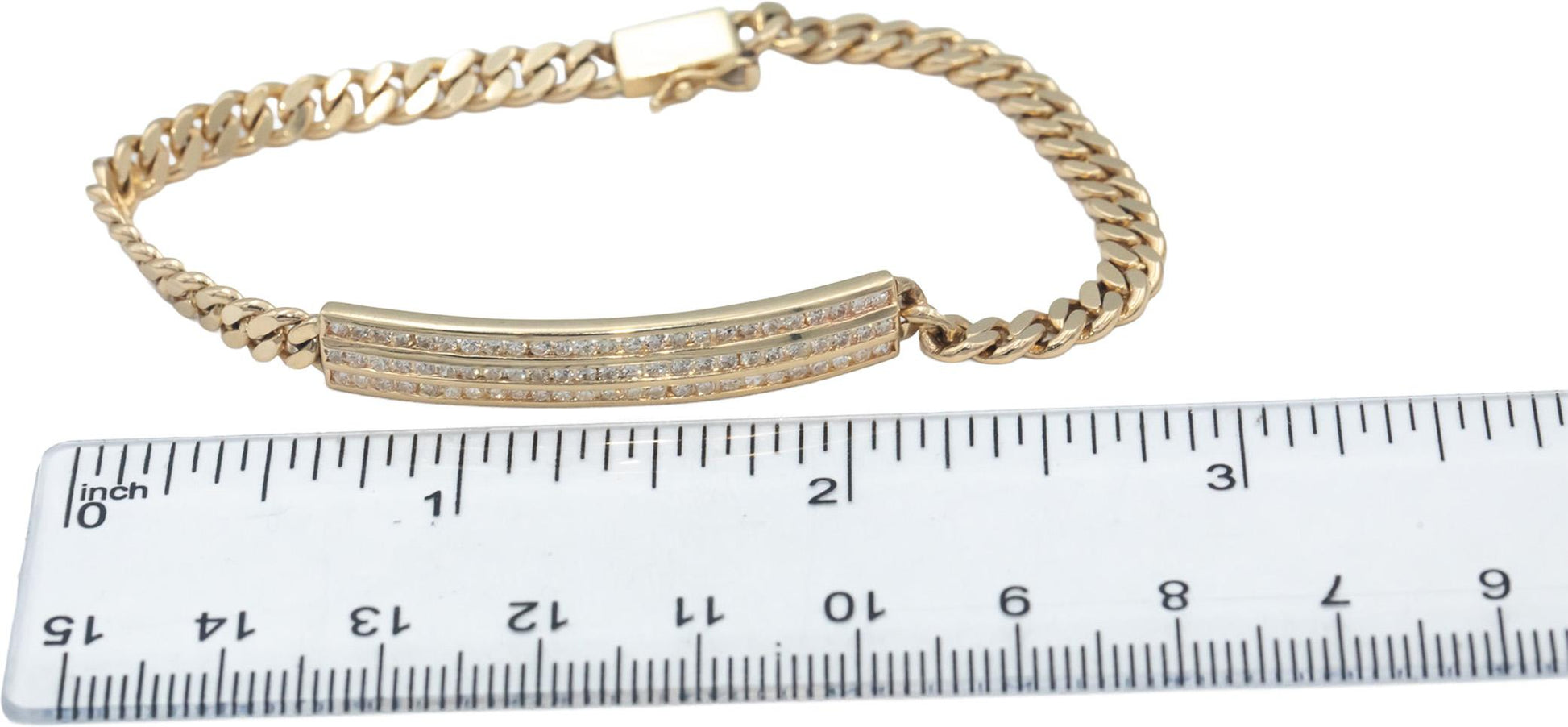 14k Yellow Gold Jewelry VS Diamond Channel Set ID Style Bracelet 1.50CT