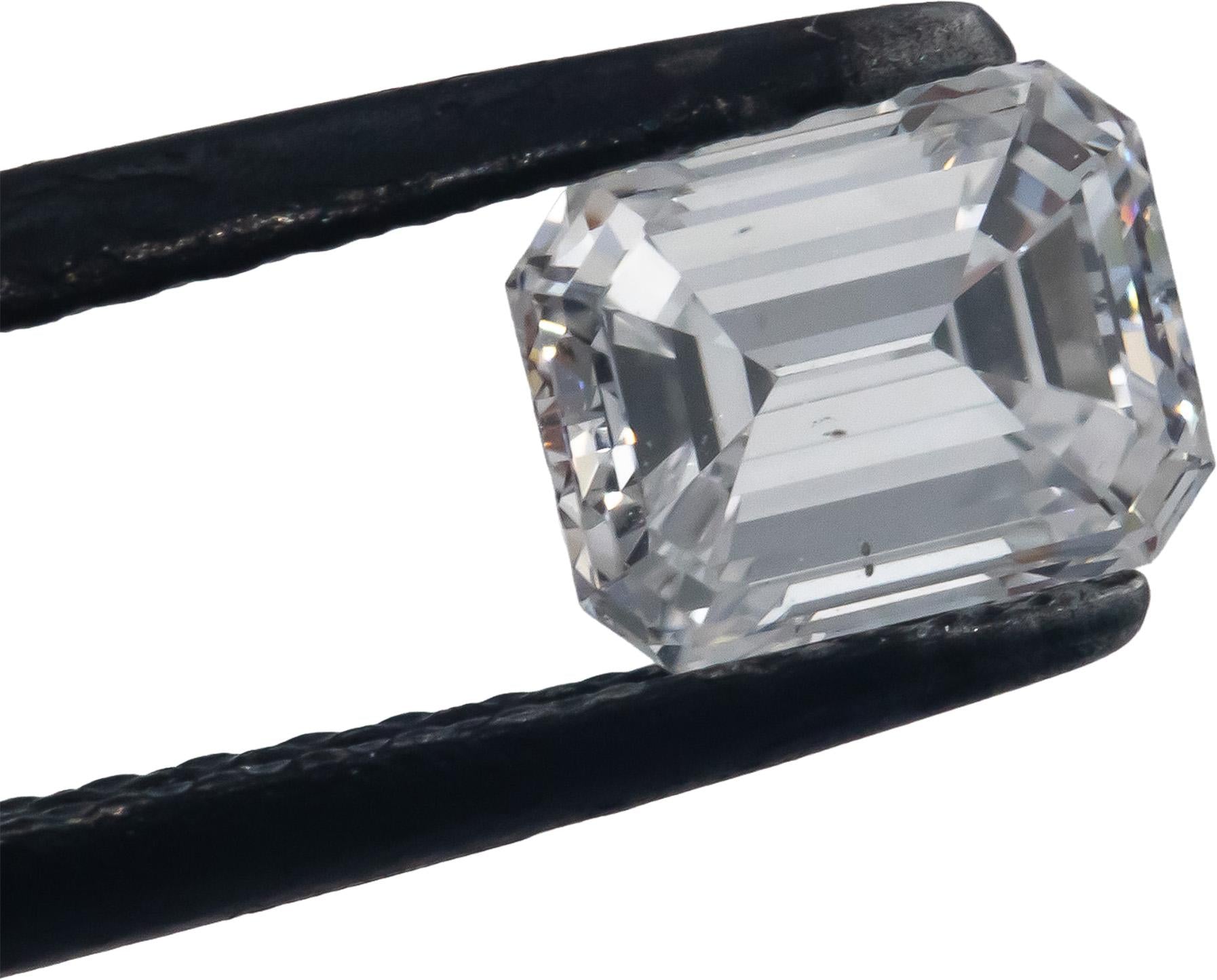 GIA Certified 0.70CT SI1/D Emerald Cut Diamond Loose Stone w/ Report