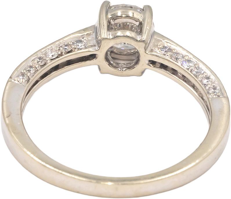 14k White Gold 1.0CT Diamond Engagement Ring w/ 0.65CT Center Size 7