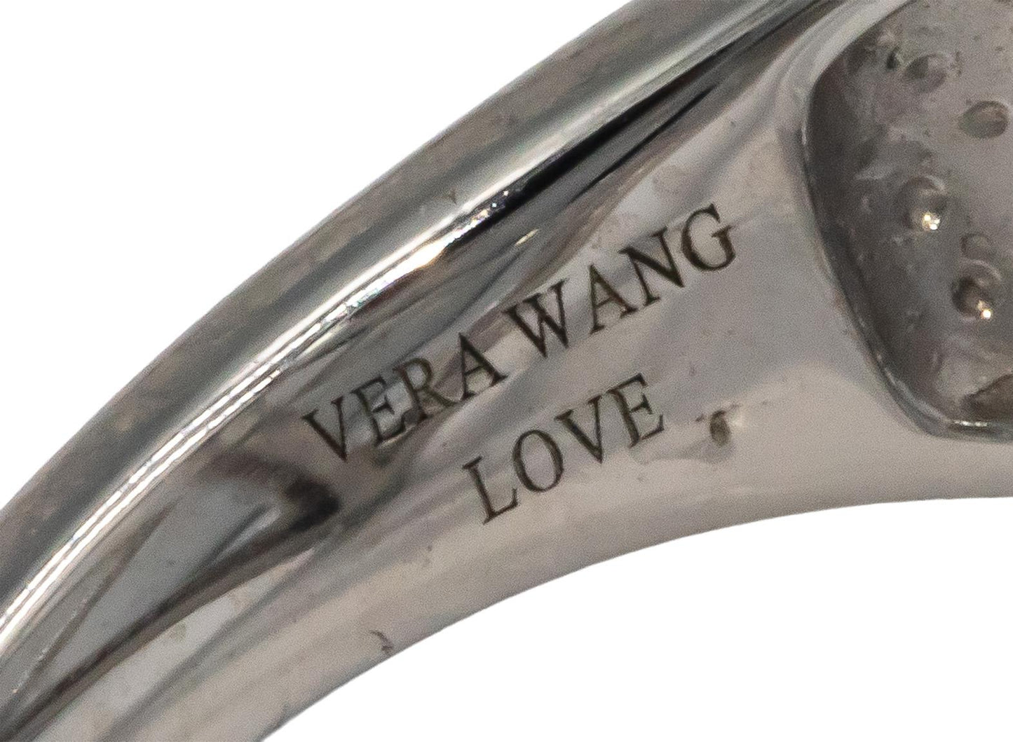 VERA WANG LOVE 10k White Gold 0.73CT Diamond Modern Style Ring Size 7