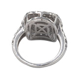 10K White Gold Jumbo Round Diamond Cluster Statement Ring 2.0 cts