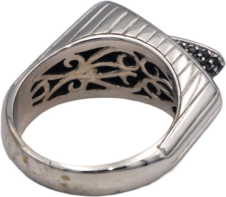 18k White Gold 0.43CT VS White and Black Diamond Abstract Cluster Ring Size 8