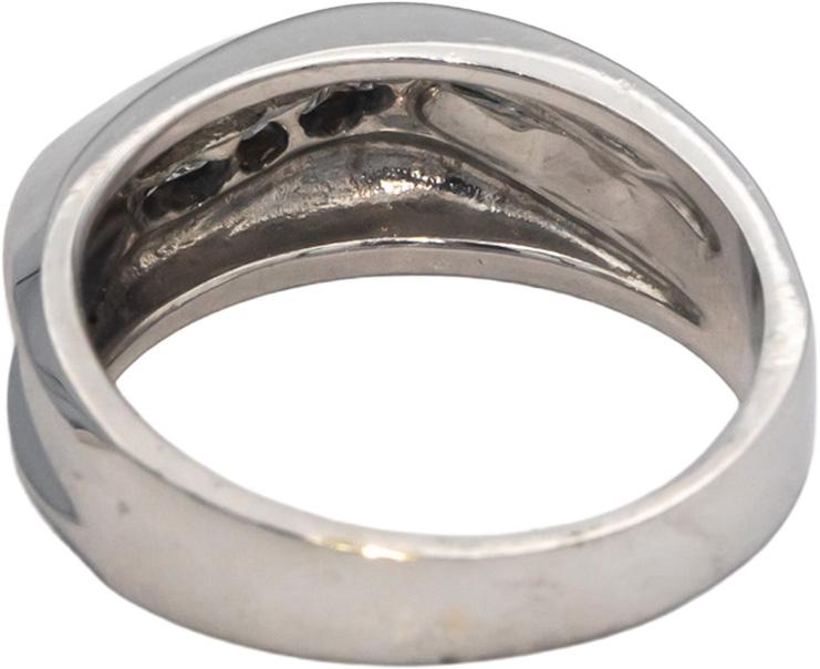 18k White Gold 0.25CT Round Cut Diamond Five Stone Wedding Band Ring Size 9.75