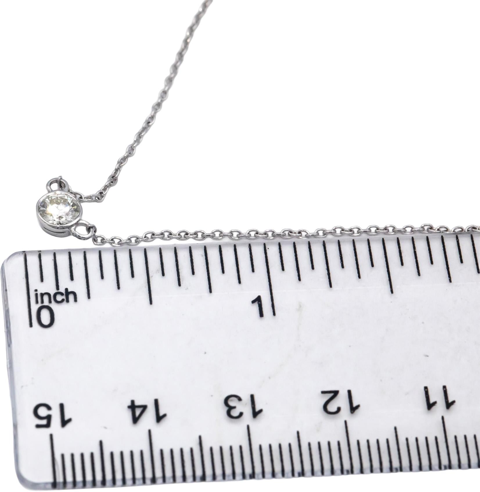 14k White Gold 0.35CT VS Round Cut Diamond Solitaire Pendant Necklace