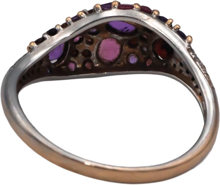 14k White Gold 0.78CT Diamond and Assorted Gemstone Ring Size 7.25