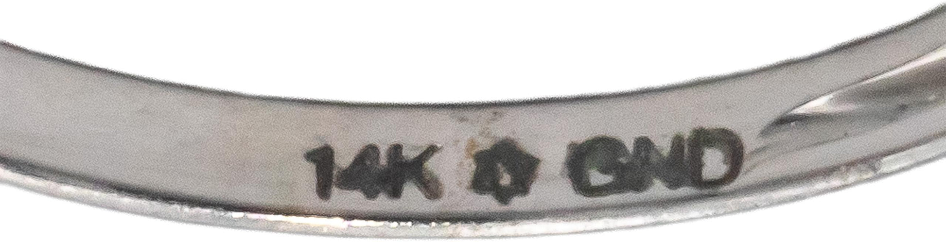 14k White Gold 0.25CT Round Cut Diamond Engagement Band Ring Size 7.25