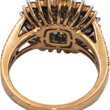 10k Rose Gold Round & Baguette Cut Diamond Cluster Ring 1.0CT Size 7