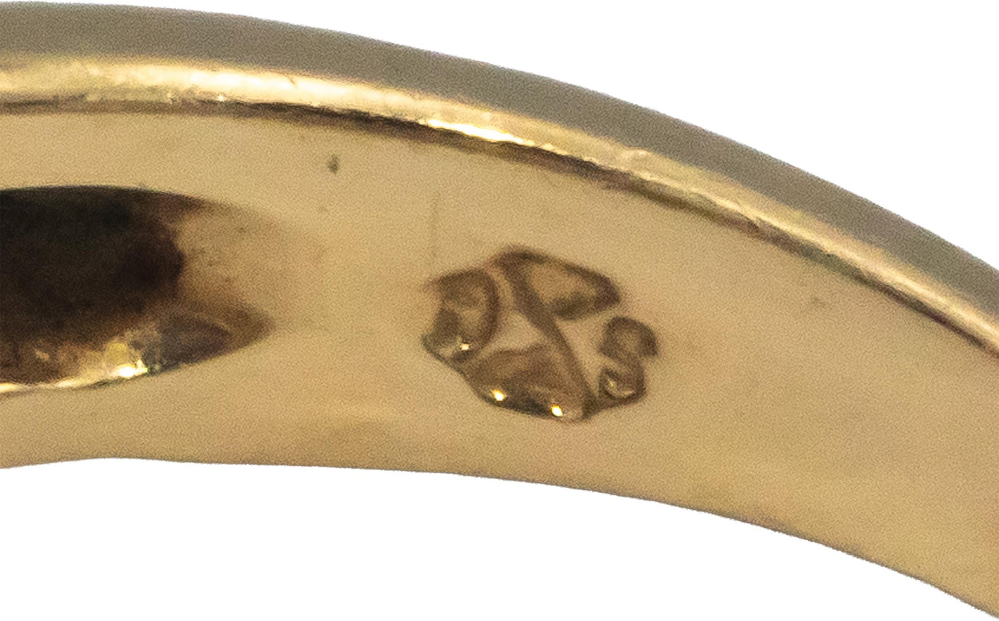 14k Yellow Gold Round Diamond Cabochon Ruby Ring 0.56CT Size 6.75