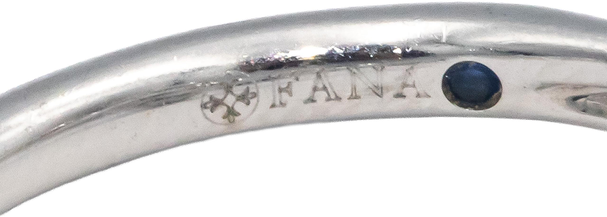 FANA 14k White Gold 1.49CT Diamond and Sapphire Halo Ring Size 6.5