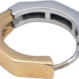 10k White & Yellow Gold Round Diamond Hoop Huggie Earrings 0.25CT