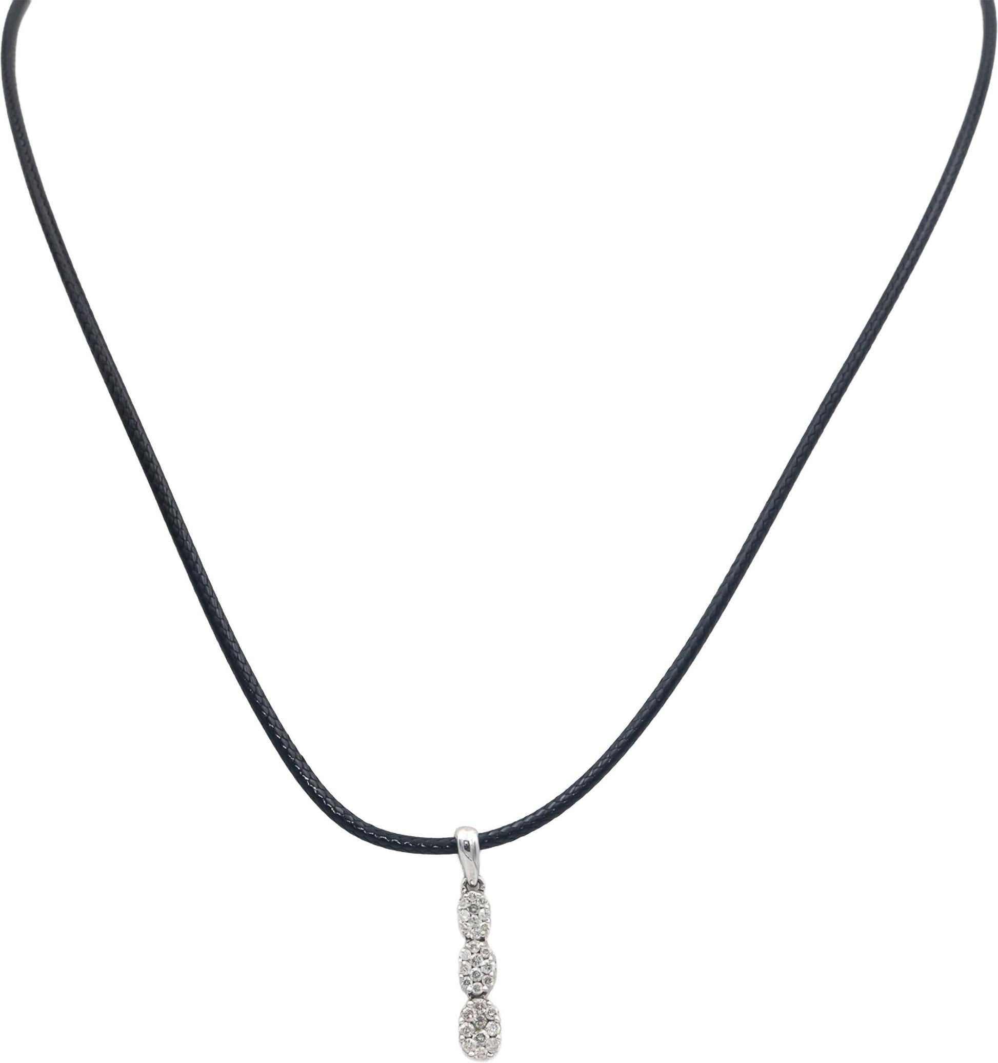 14k White Gold Round Diamond Dangle Pendant Necklace 0.50CT