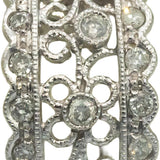14k White Gold Round Diamond Filigree Hoop Earrings 0.45CT