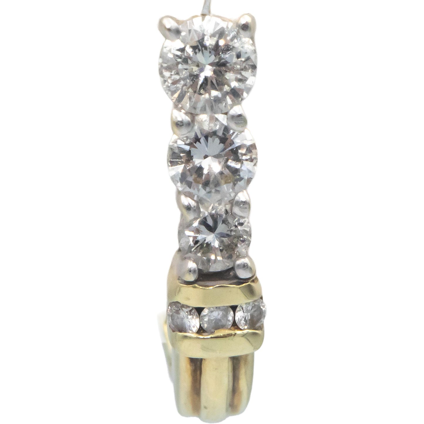 14k Yellow and White Gold 1.0CT Round Cut Diamond Earrings