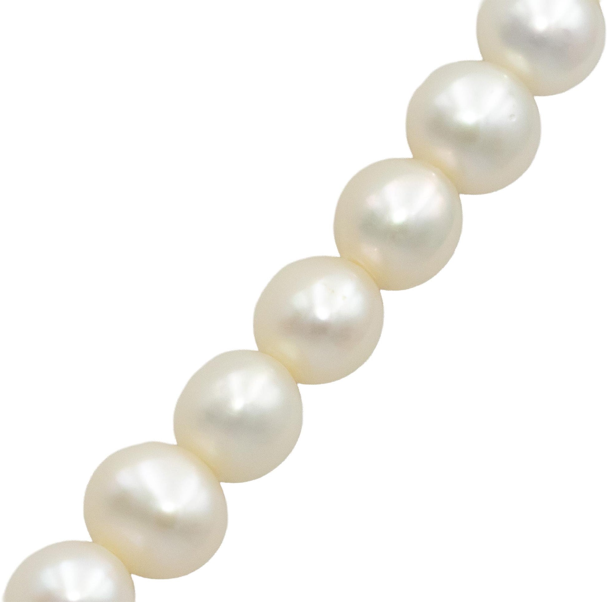 18k Yellow Gold Diamond Sapphire and 6.0mm Pearl Strand Necklace 1.75CT