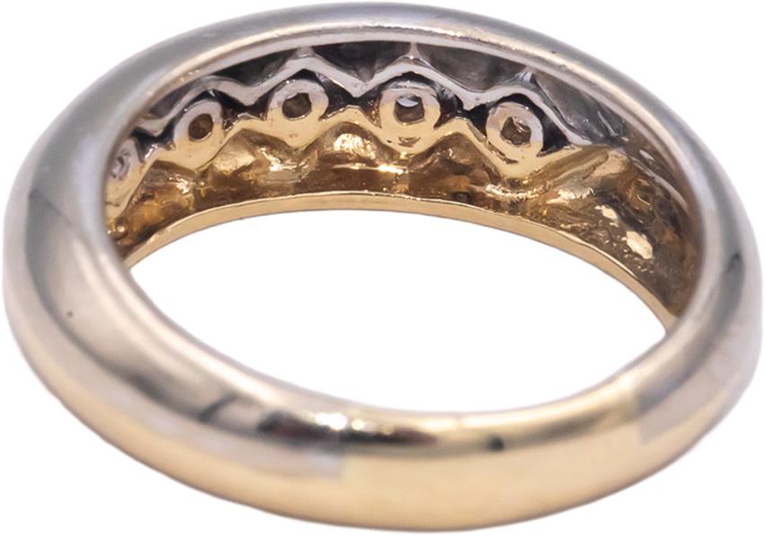 14k White and Yellow Gold 0.25CT VS Round Cut Diamond Band Ring Size 7.5