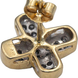 14k Yellow Gold 0.50CT Round Cut Diamond X Shaped Stud Earrings 0.50CT