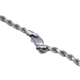 10k White Gold Jewelry 26" Long/2mm Wide Solid Diamond Cut Twisted Rope Necklace