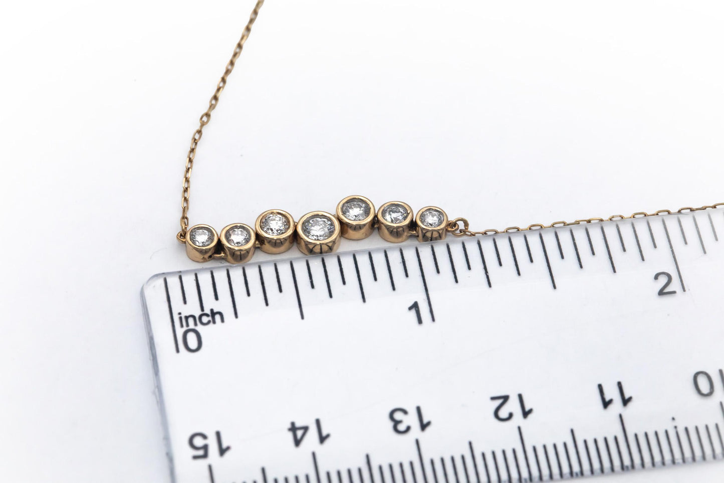 10k Yellow Gold 0.50CT VS Round Cut Bezel Set Diamond Pendant Necklace