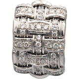 ROBERTO COIN 18k White Gold Diamond Appassionata 3-Row Diamond Earrings 1.25CT