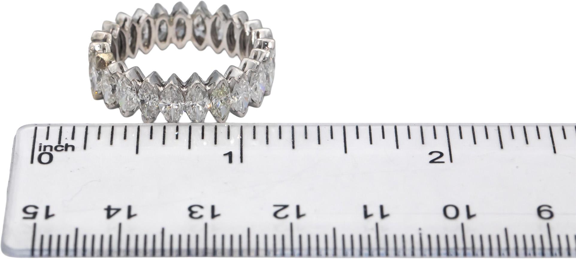 Vintage Antique Platinum VS Marquise Diamond Eternity Ring 4.50CT