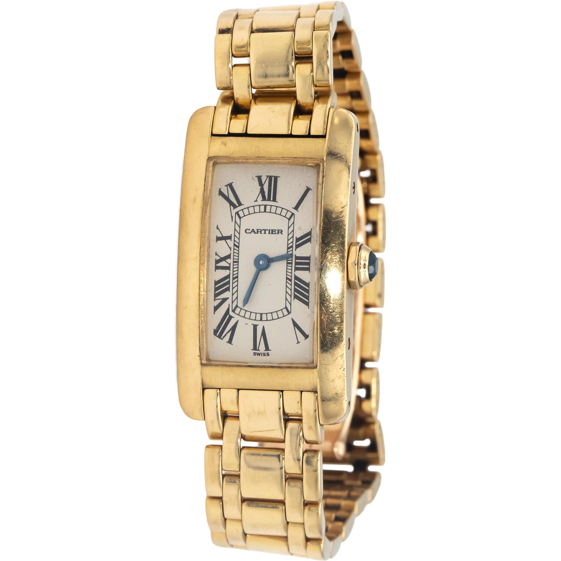 CARTIER Tank Americaine 1710 Yellow Gold 18k Quartz Ladies Watch