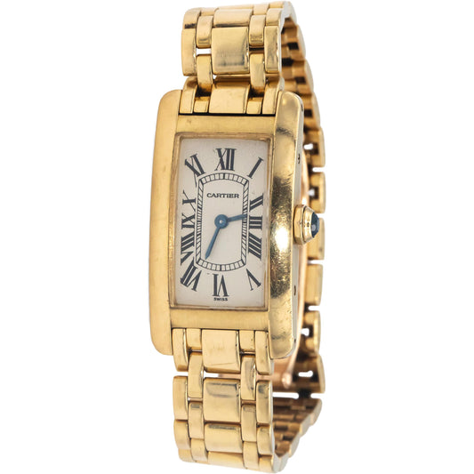 CARTIER Tank Americaine 1710 Yellow Gold 18k Quartz Ladies Watch