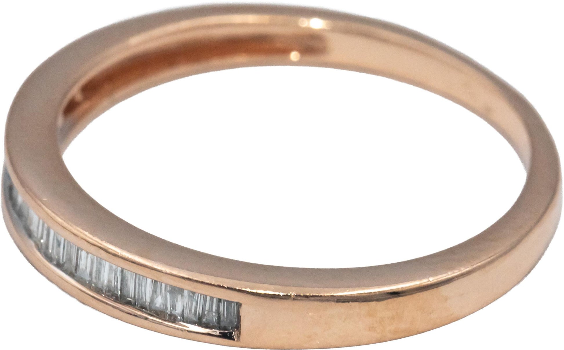 14k Rose Gold VS Baguette Diamond Channel Set Anniversary Ring .25 CT Size 8