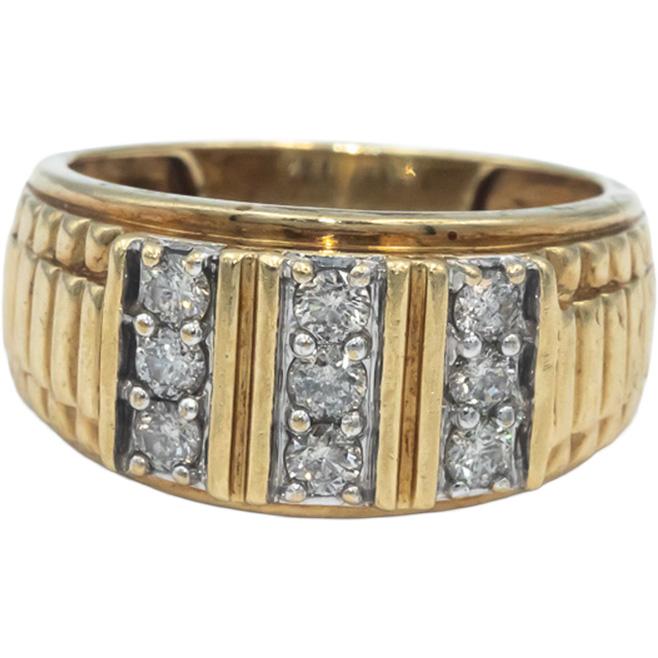 10k White Gold Round Cut Diamond Men's Band Ring 0.75CT Size 9.5