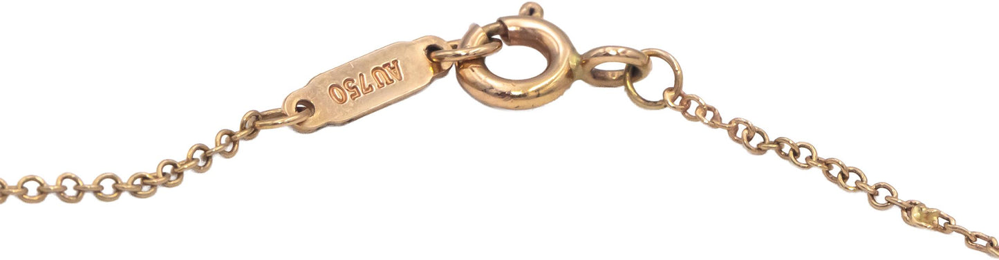 TIFFANY & CO. 18k Yellow Gold Tiffany Keys Heart Key Pendant Necklace w/ Box
