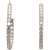 14k Yellow Gold Round Lab Grown Diamond Inside Out Hoop Earrings 5.0CT