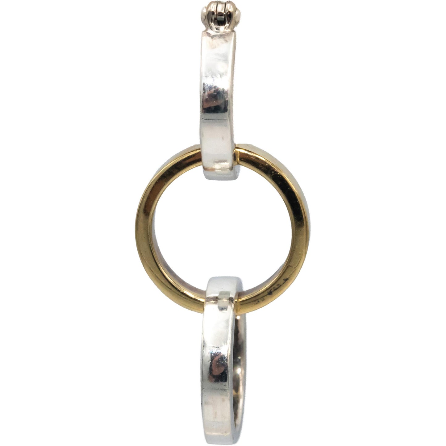 TIFFANY & CO. 18k Gold Sterling Silver Paloma Picasso Circle Hoop Drop Earrings