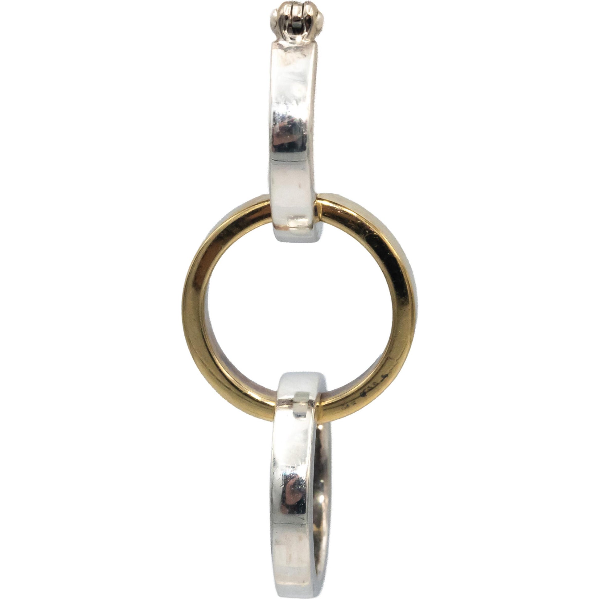 TIFFANY & CO. 18k Gold Sterling Silver Paloma Picasso Circle Hoop Drop Earrings