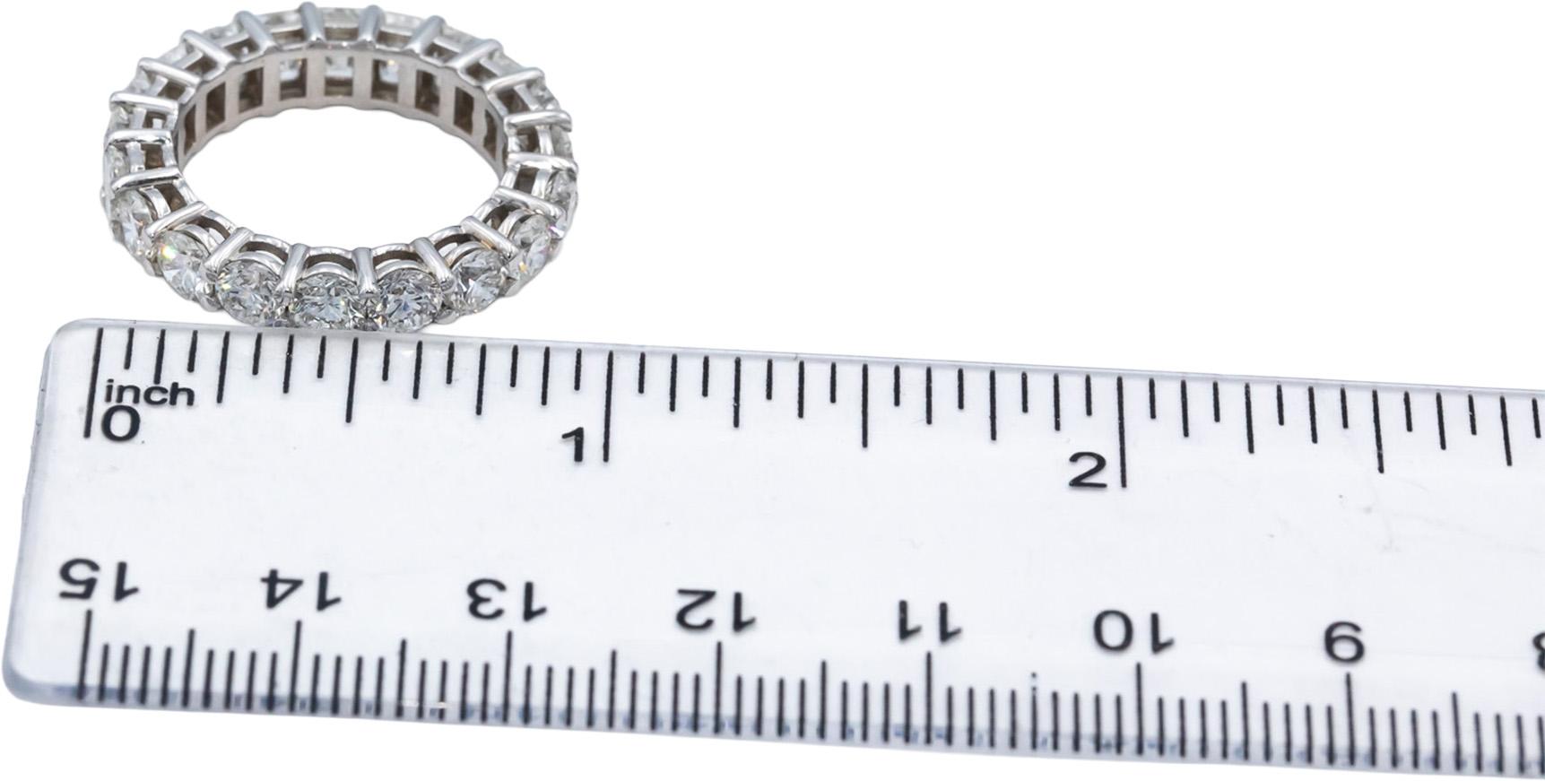 18k White Gold VS Round & Baguette Diamond Eternity Band Ring 4.90CT Size 6.5